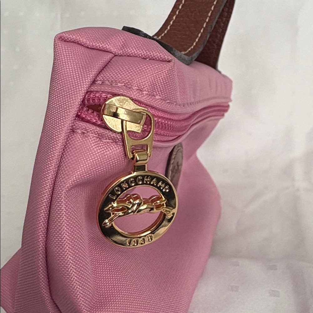 Longchamp Cosmetic Pouch with Leather Handle 🩷🤎🩷 - Picture 5 of 12